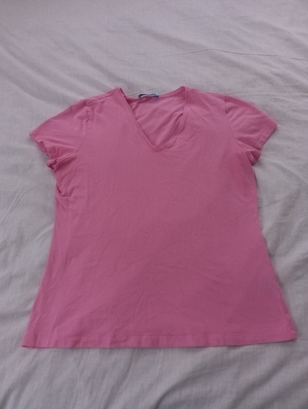 J McLaughlin Women's Pink V-Neck Short Sleeve Top Size L
